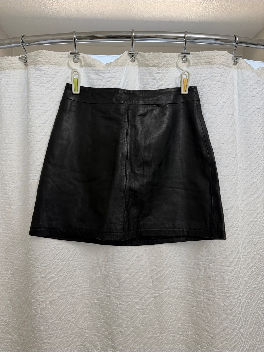 cupcakes & cashmere Black Leather Mini Skirt